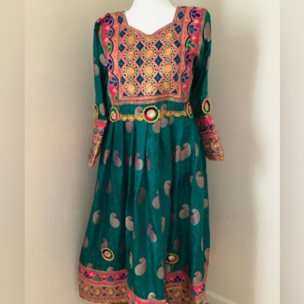 Embroidered afghan dress set